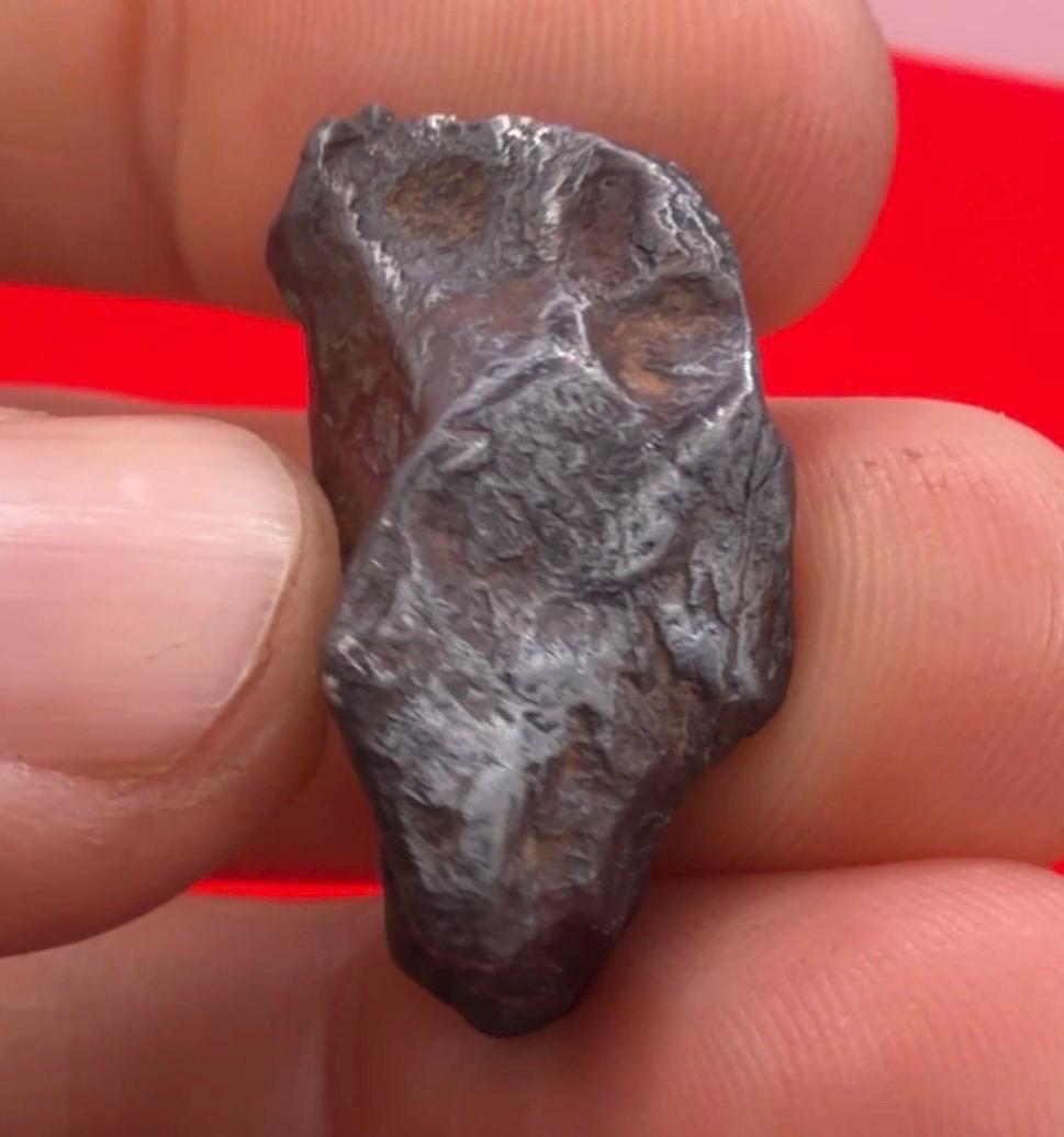 Agoudal Iron Meteorite Specimen: Sculptural Meteorite, Authentic Meteorite, IIAB Hexahedrite, 11.07 grams