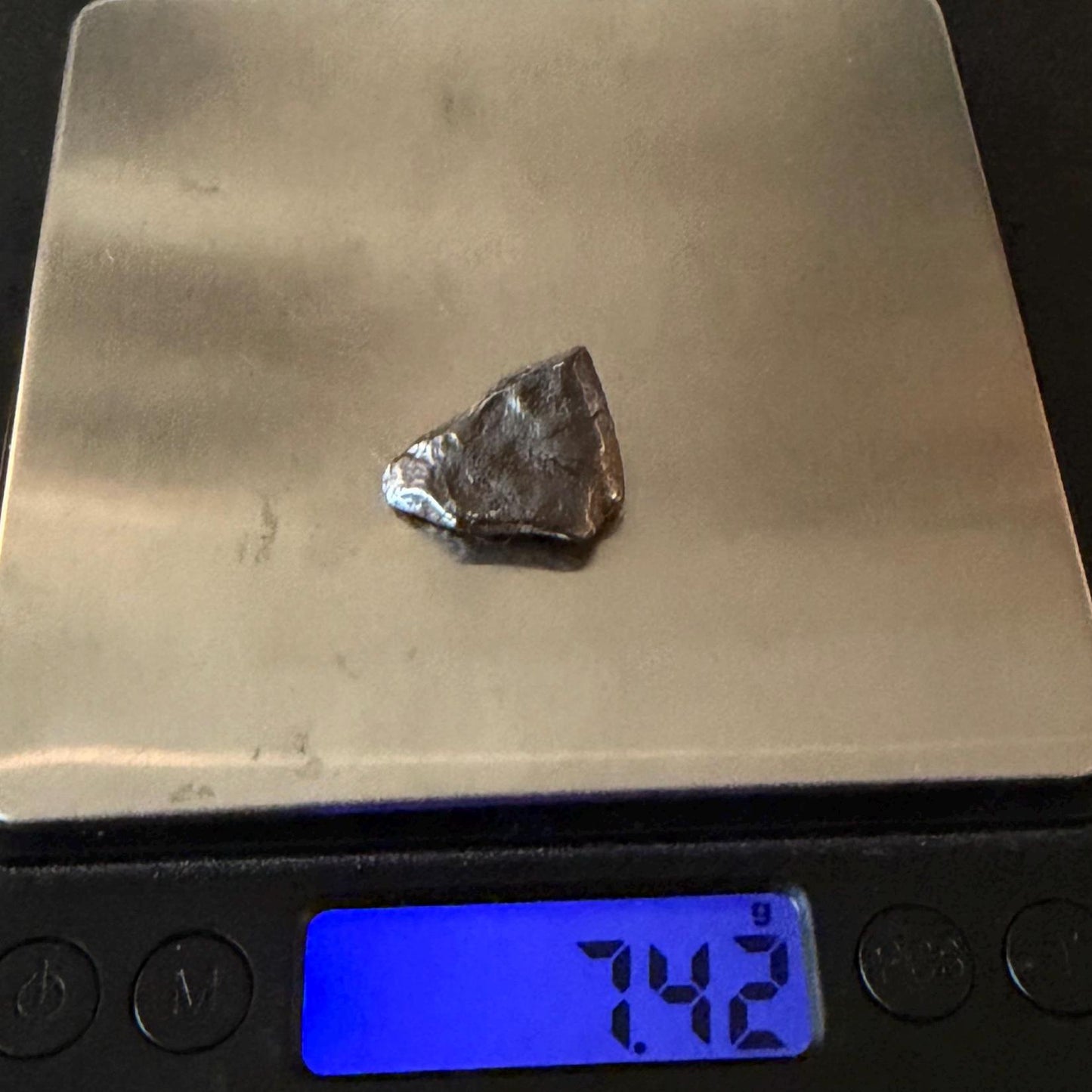 Agoudal Iron Meteorite Specimen: Authentic Meteorite, IIAB Hexahedrite, 7.42 grams