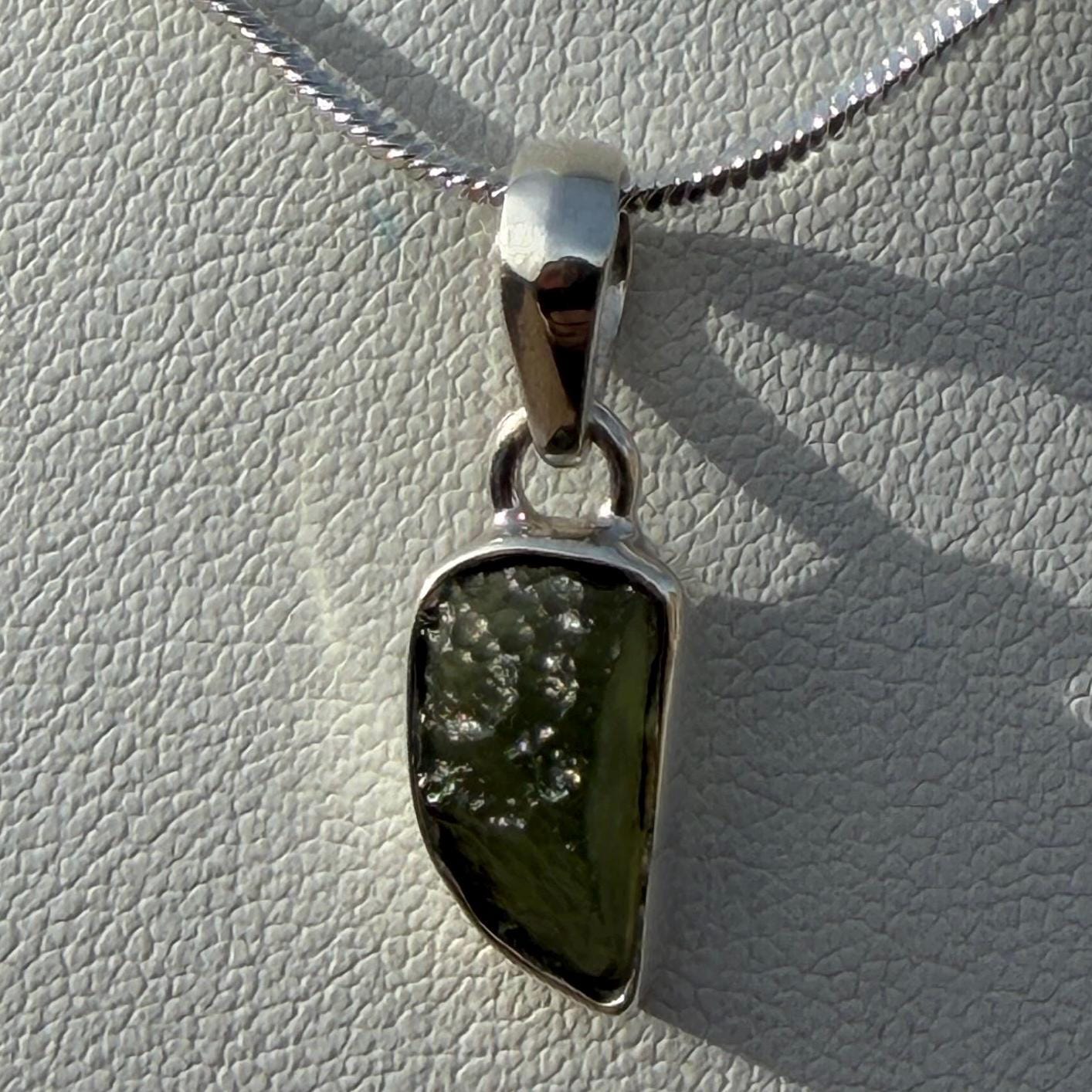 Authentic Moldavite Tektite Pendant: Czech Republic, Reiki Energy, 1.52 gram