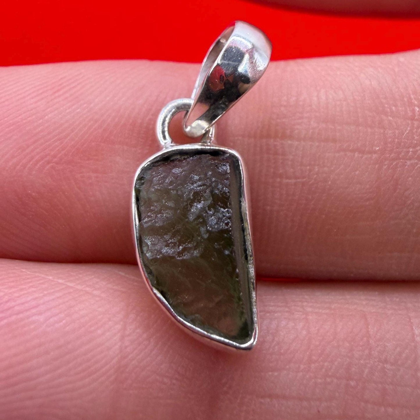 Authentic Moldavite Tektite Pendant: Czech Republic, Reiki Energy, 1.52 gram