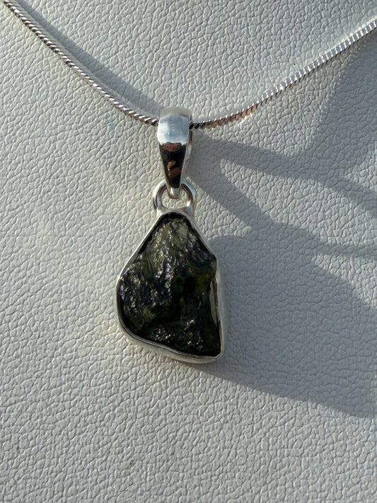 Authentic Moldavite Tektite Pendant: Czech Republic, Reiki Energy, 1.83 gram
