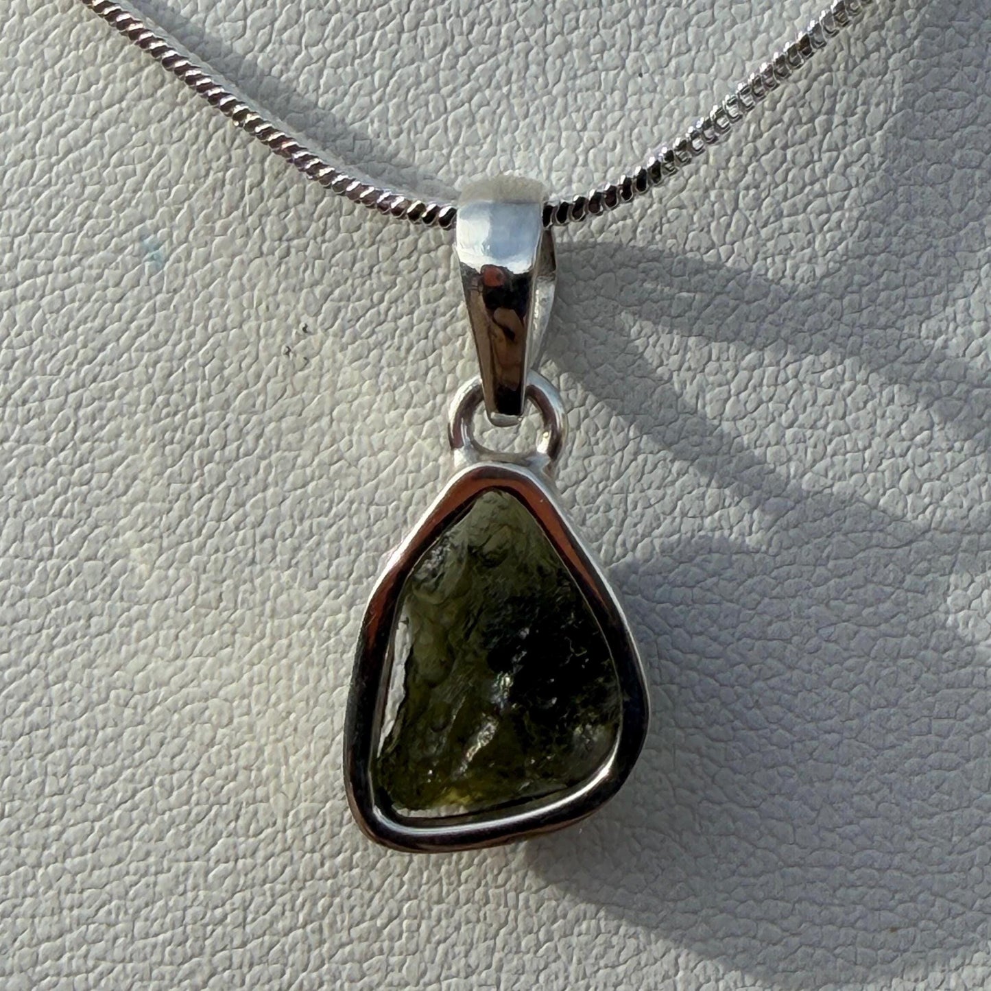 Authentic Moldavite Tektite Pendant: Czech Republic, Reiki Energy, 1.83 gram