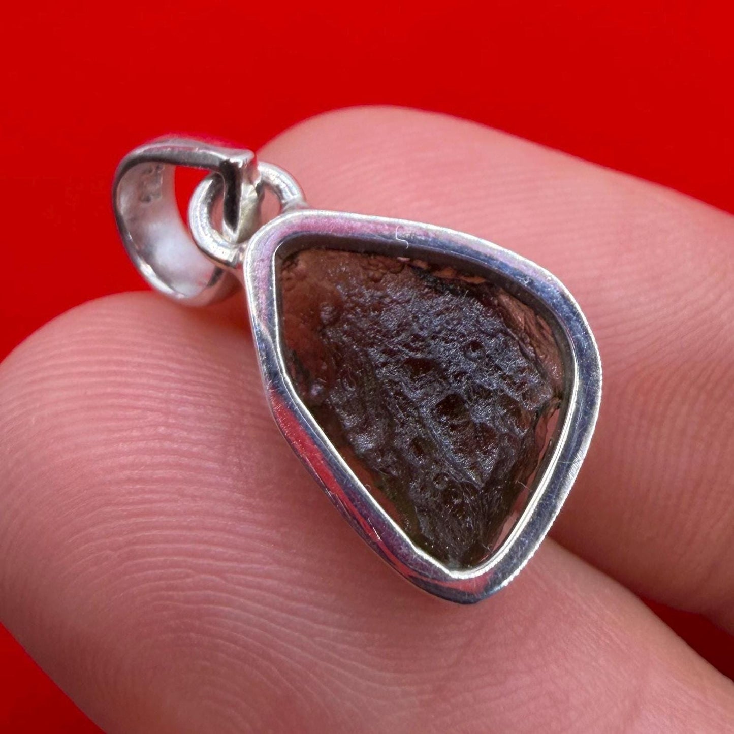 Authentic Moldavite Tektite Pendant: Czech Republic, Reiki Energy, 1.83 gram