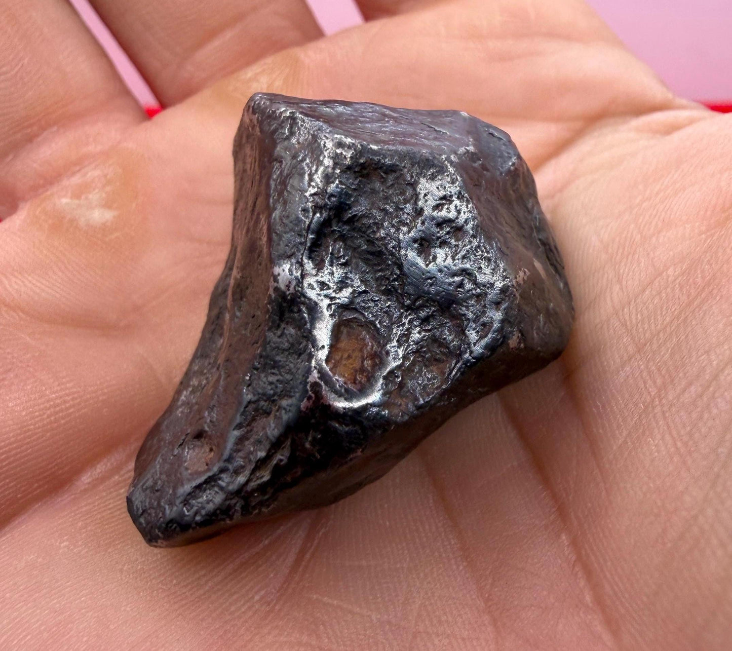 Agoudal Iron Meteorite Specimen: 56.01g, IIAB Hexahedrite, Morocco