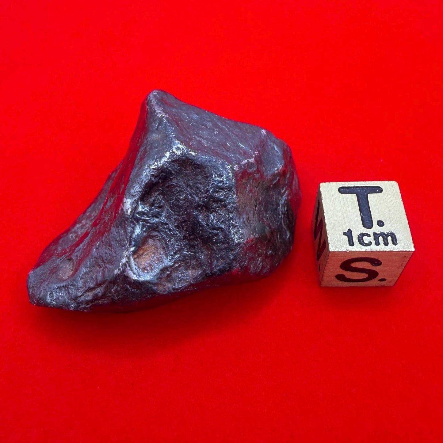 Agoudal Iron Meteorite Specimen: 56.01g, IIAB Hexahedrite, Morocco