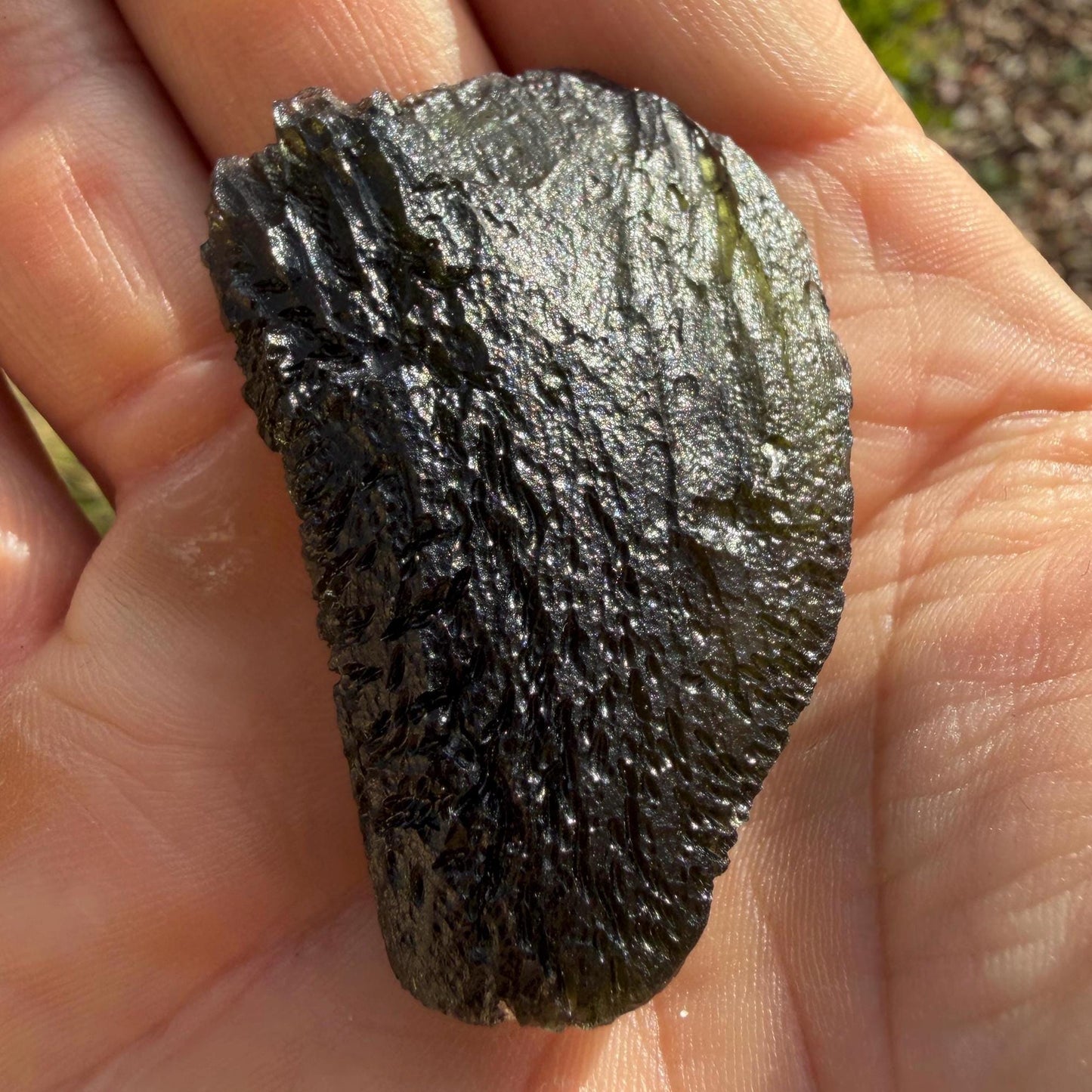 Authentic Moldavite Tektite Specimen, Reiki Healing Crystal, 18.22g/91.1ct