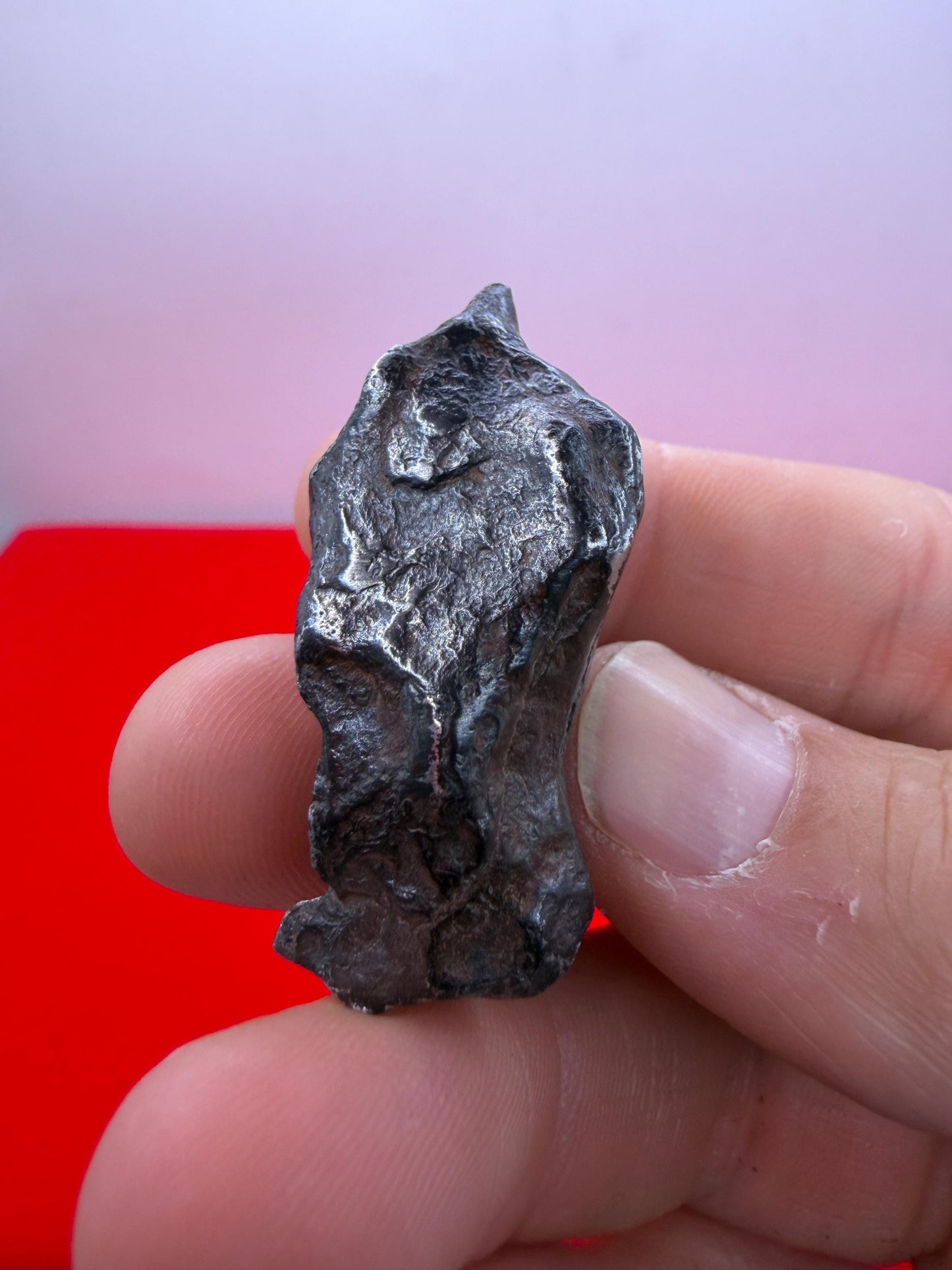 Agoudal Iron Meteorite Specimen: 46.28g, IIAB Hexahedrite, Morocco