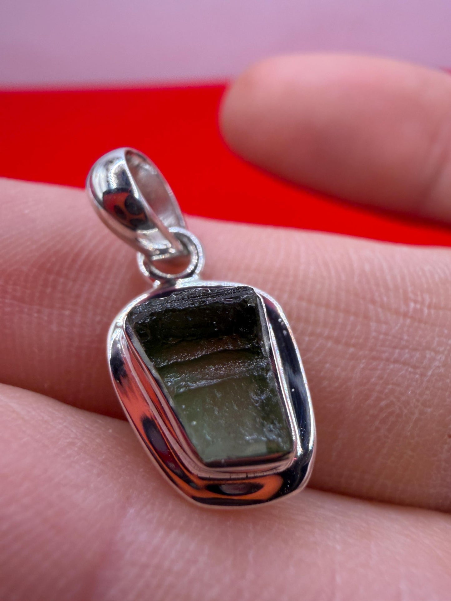 Authentic Moldavite Tektite Pendant: Czech Republic, Reiki Energy, 1.99 gram
