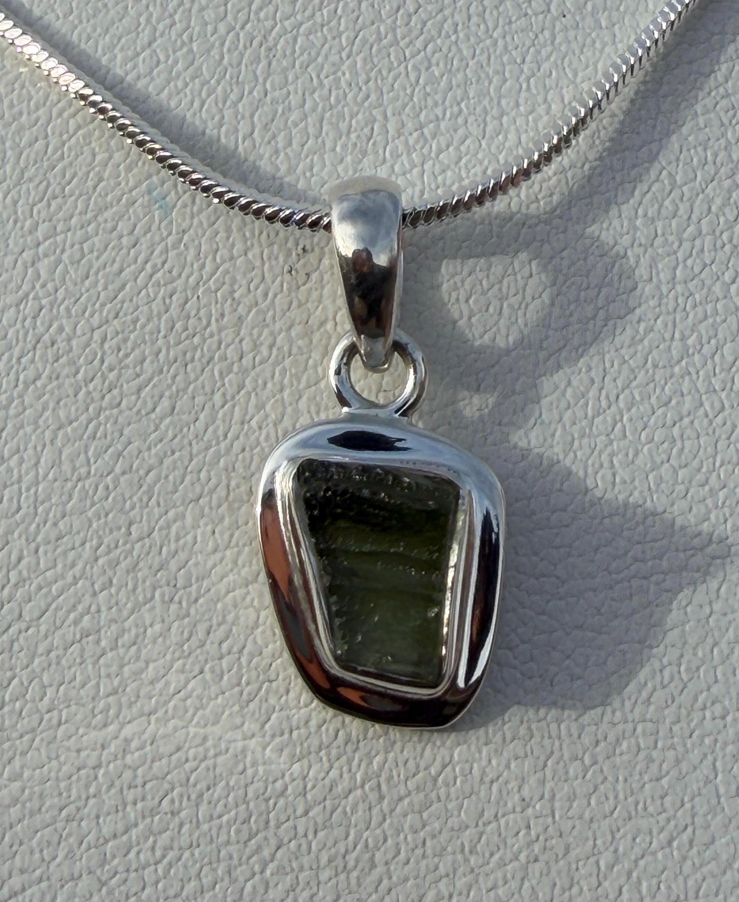 Authentic Moldavite Tektite Pendant: Czech Republic, Reiki Energy, 1.99 gram
