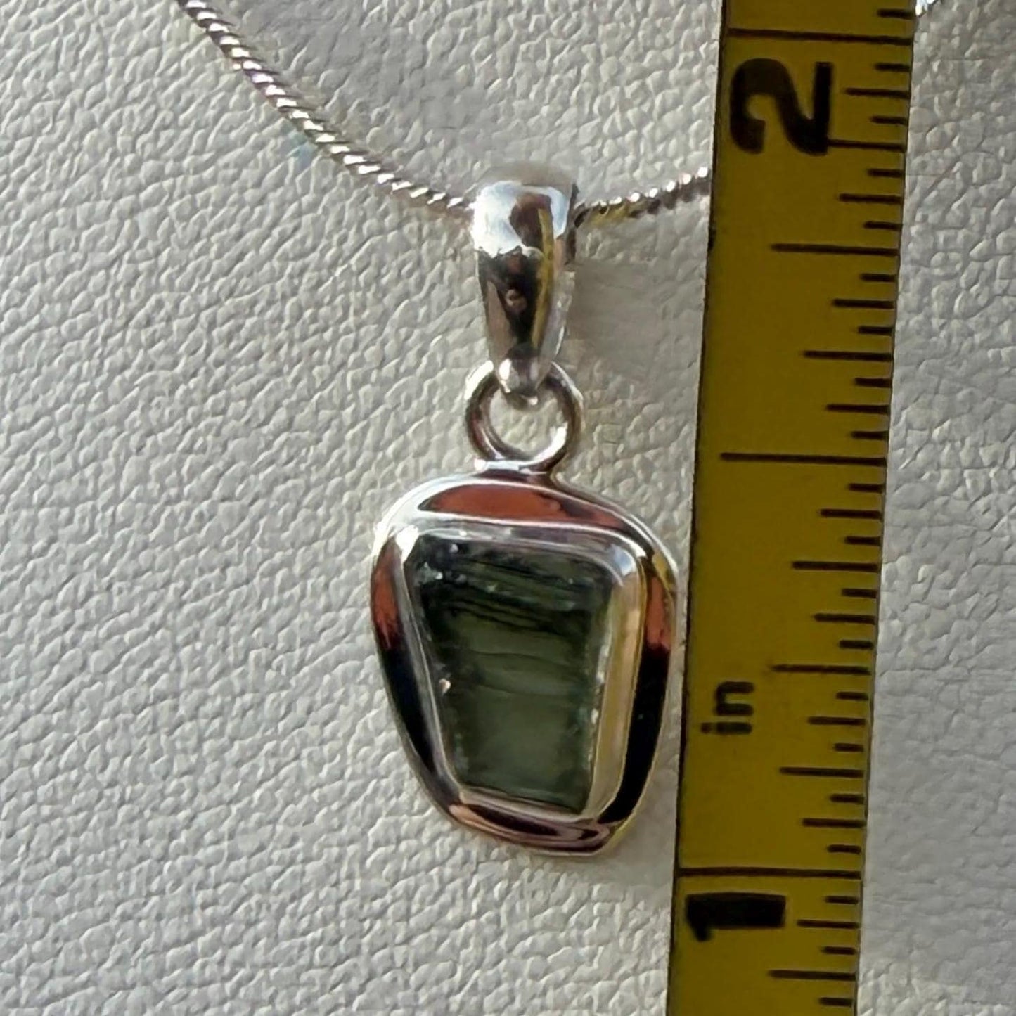 Authentic Moldavite Tektite Pendant: Czech Republic, Reiki Energy, 1.99 gram