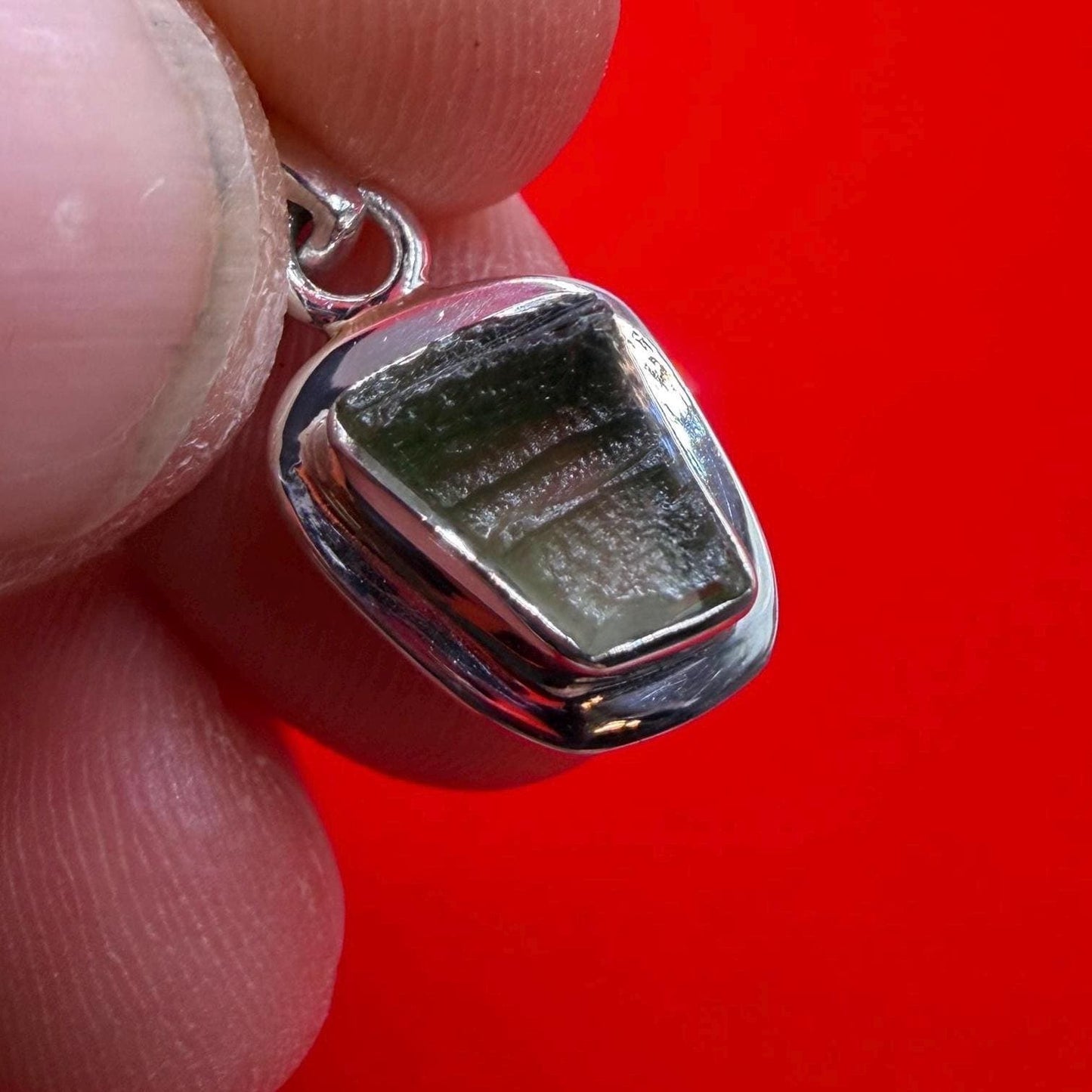 Authentic Moldavite Tektite Pendant: Czech Republic, Reiki Energy, 1.99 gram