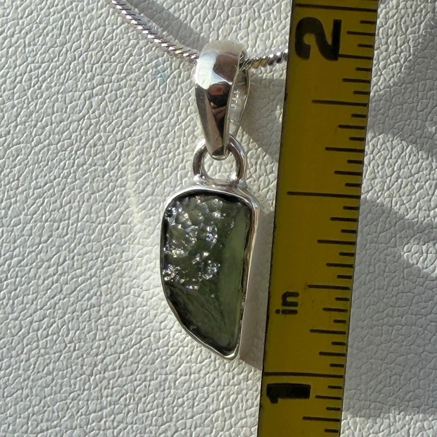 Authentic Moldavite Tektite Pendant: Czech Republic, Reiki Energy, 1.52 gram