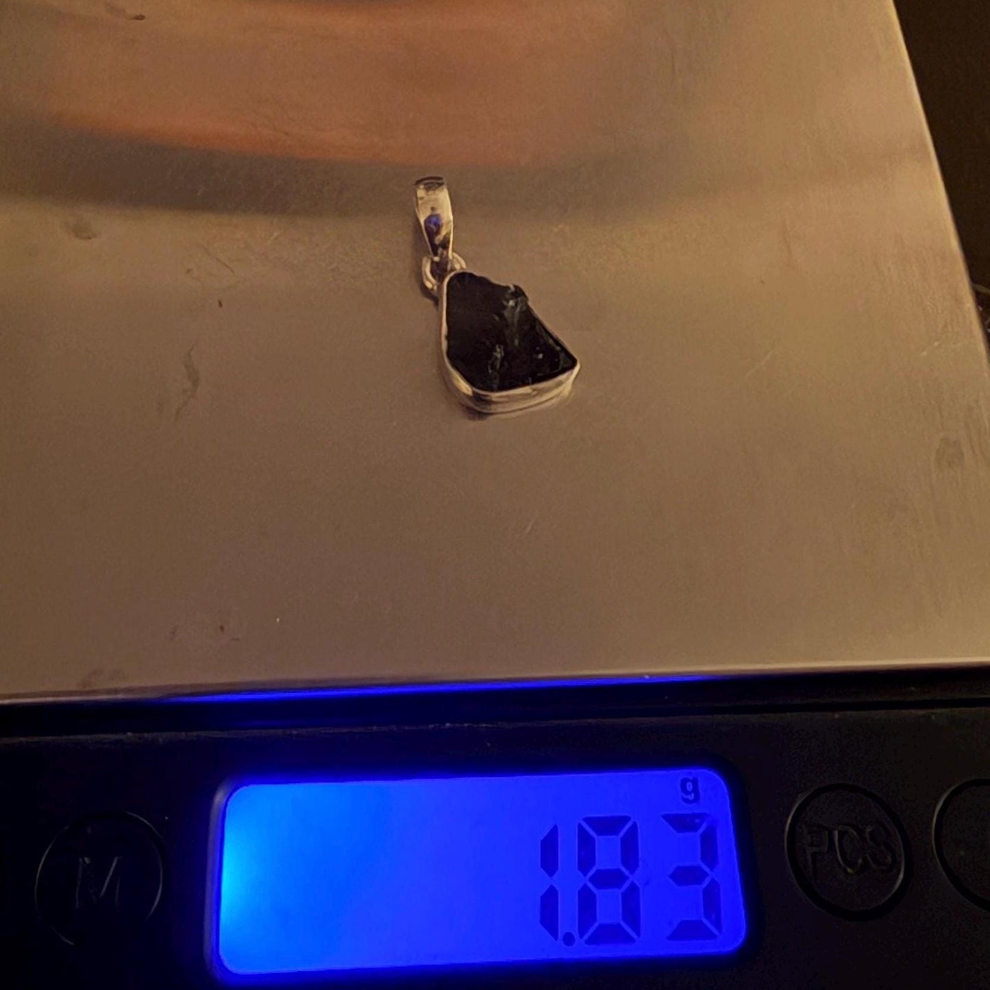 Authentic Moldavite Tektite Pendant: Czech Republic, Reiki Energy, 1.83 gram