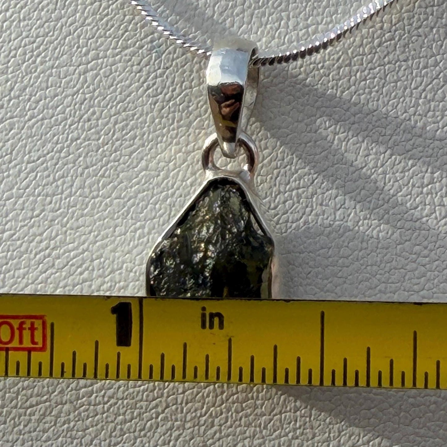 Authentic Moldavite Tektite Pendant: Czech Republic, Reiki Energy, 1.83 gram