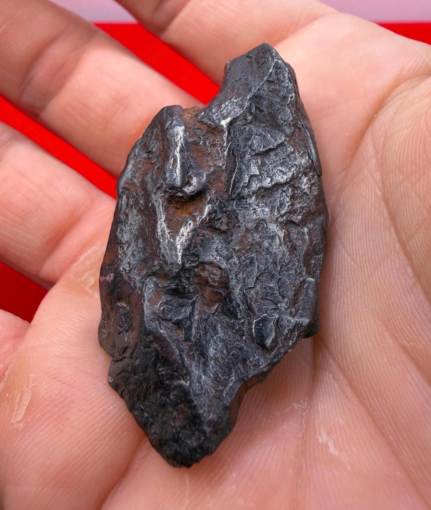 Agoudal Iron Meteorite Specimen: 46.65g, IIAB Hexahedrite, Morocco