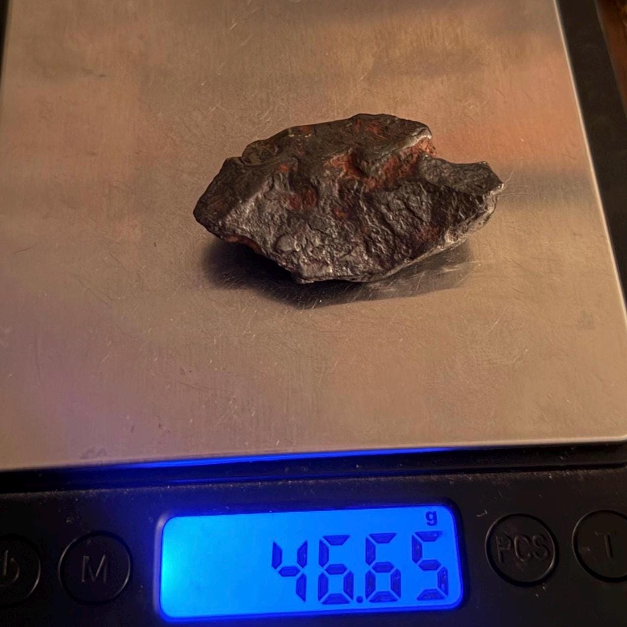 Agoudal Iron Meteorite Specimen: 46.65g, IIAB Hexahedrite, Morocco