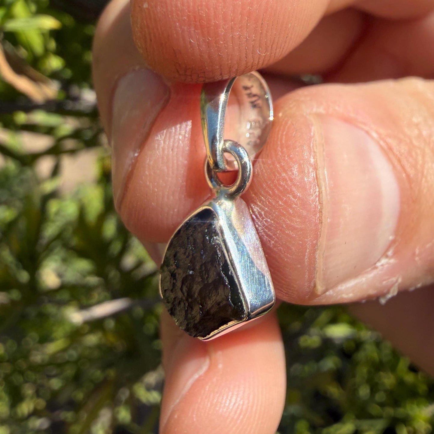 Authentic Moldavite Tektite Pendant: Czech Republic, Reiki Energy, 1.50g