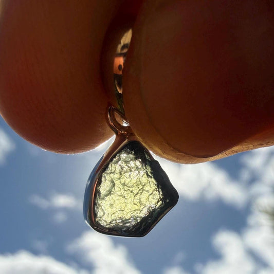 Authentic Moldavite Tektite Pendant: Czech Republic, Reiki Energy, 1.50g
