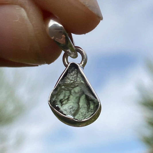 Authentic Moldavite Tektite Pendant: Czech Republic, Reiki Energy, 1.38g