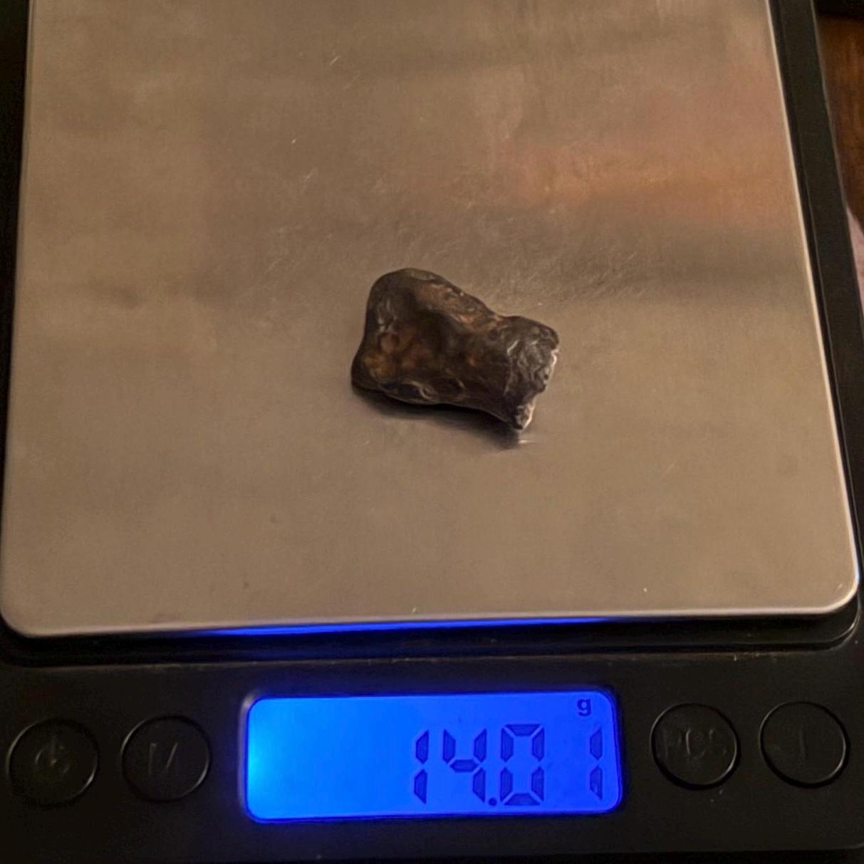 Agoudal Iron Meteorite Specimen: Authentic Meteorite, IIAB Hexahedrite, 14.01 grams