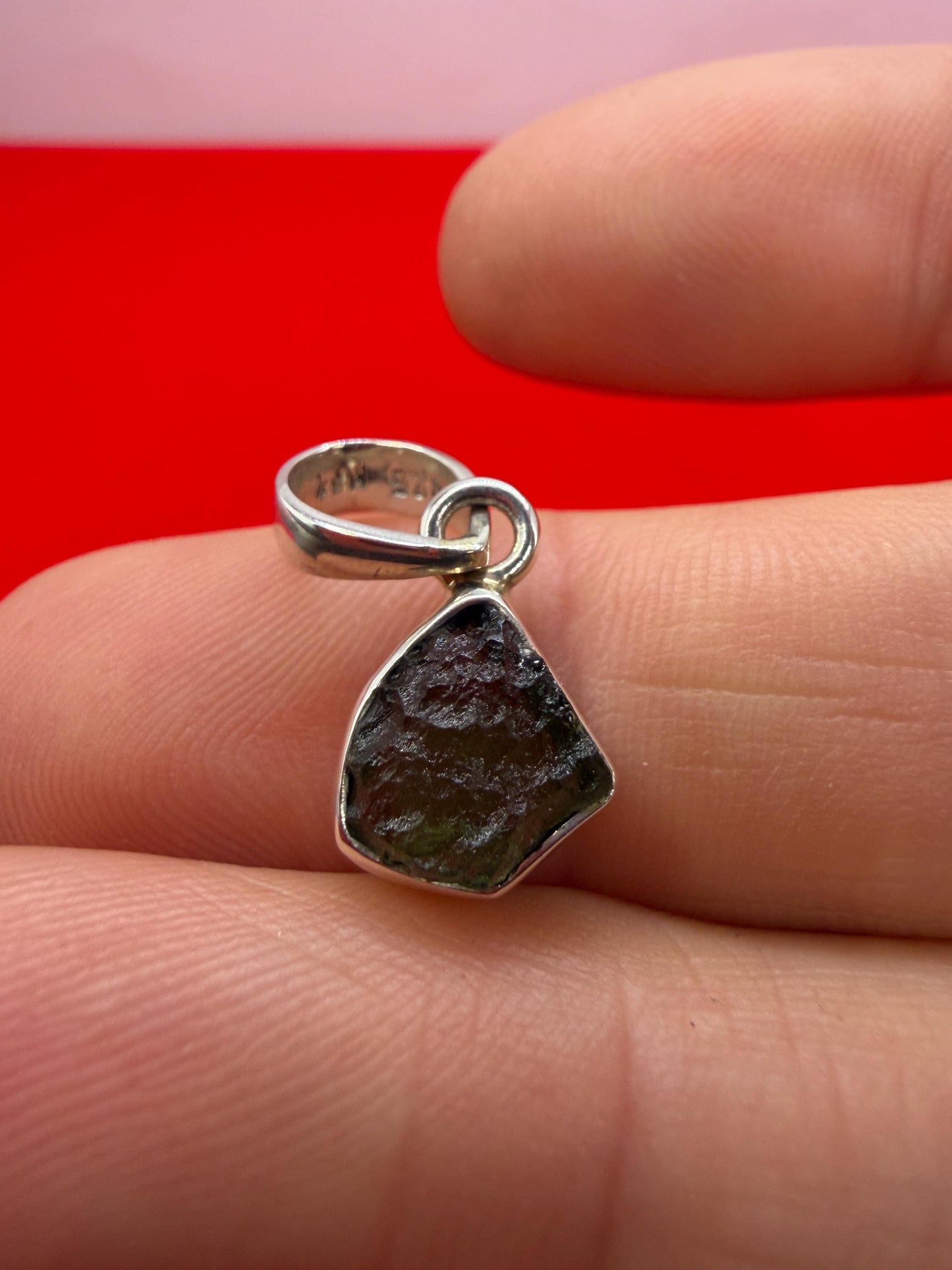 Authentic Moldavite Tektite Pendant: Czech Republic, Reiki Energy, 1.50g