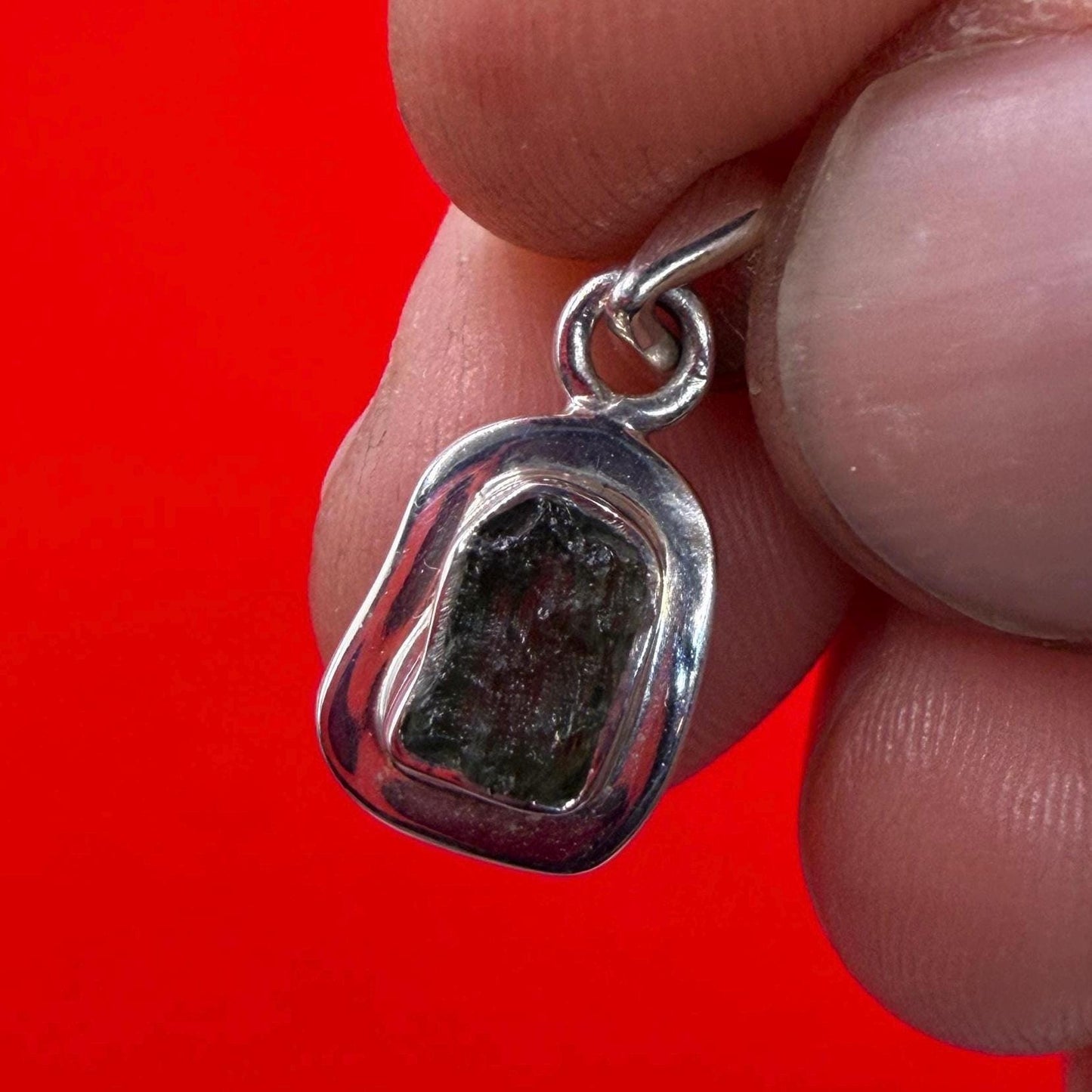 Authentic Moldavite Tektite Pendant: Czech Republic, Reiki Energy, 1.67 gram