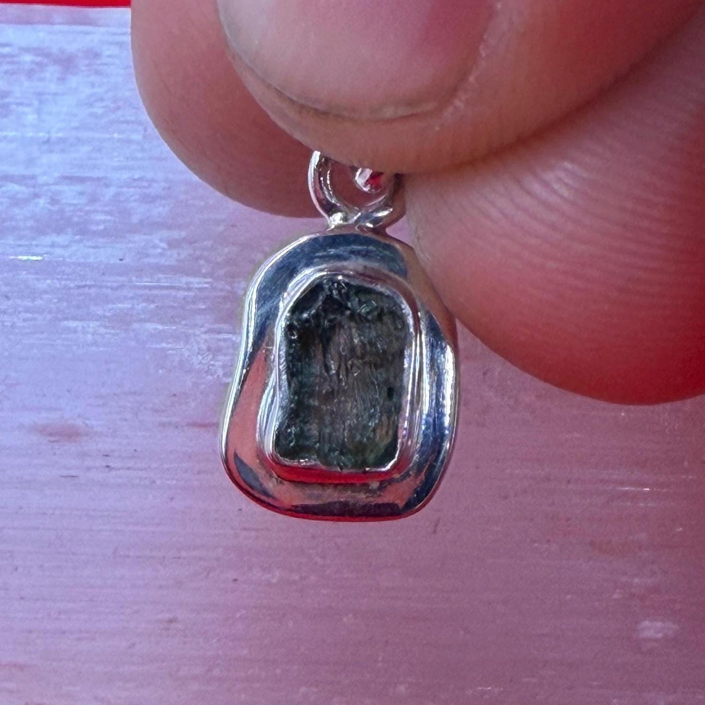 Authentic Moldavite Tektite Pendant: Czech Republic, Reiki Energy, 1.67 gram