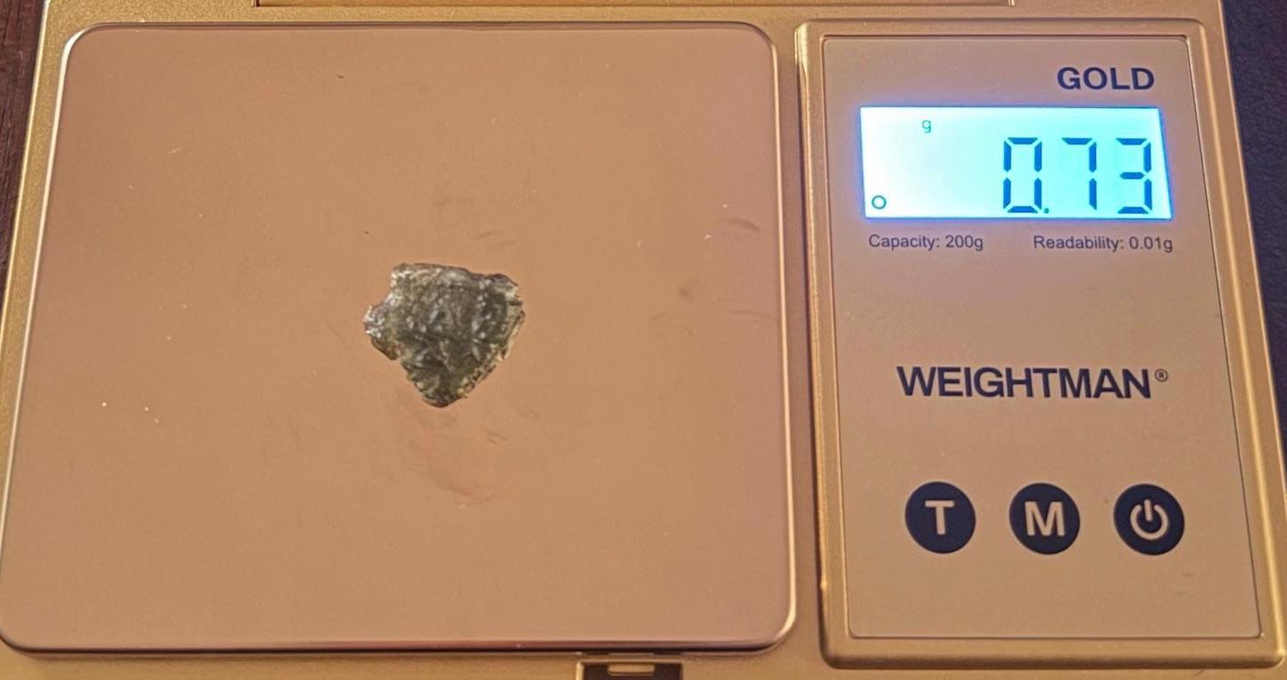 Authentic Moldavite Tektite Specimen, Czech Republic Origin, 0.73 grams